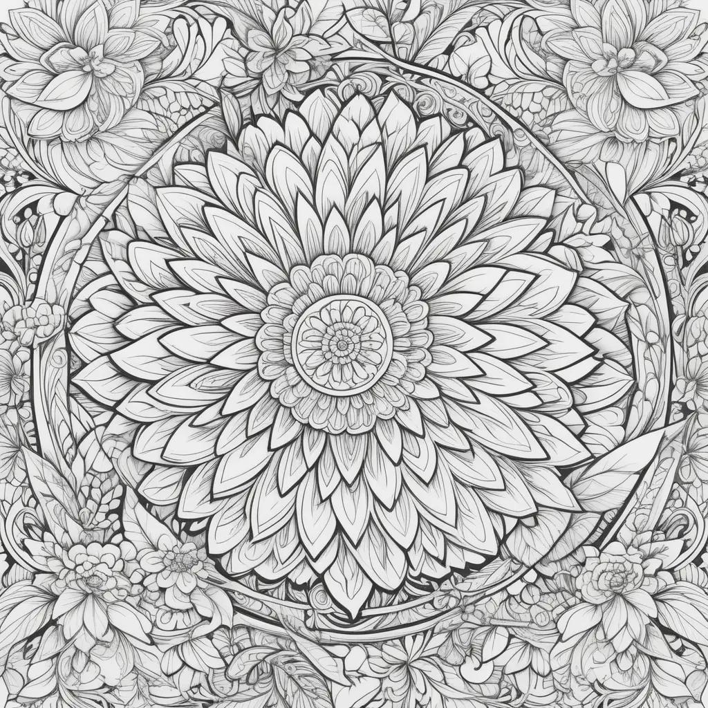 Motivational coloring pages with intricate designs and flowers