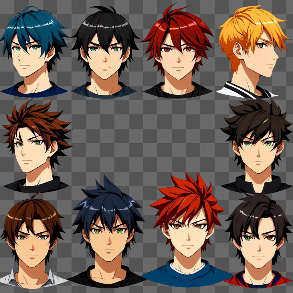 Multiple anime boys with different hairstyles