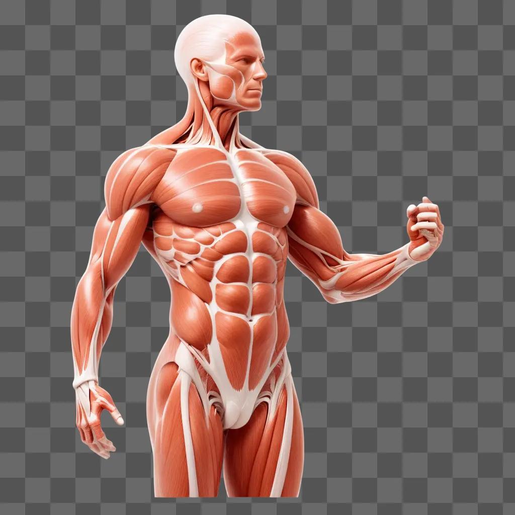 Muscles are visible on a transparent background