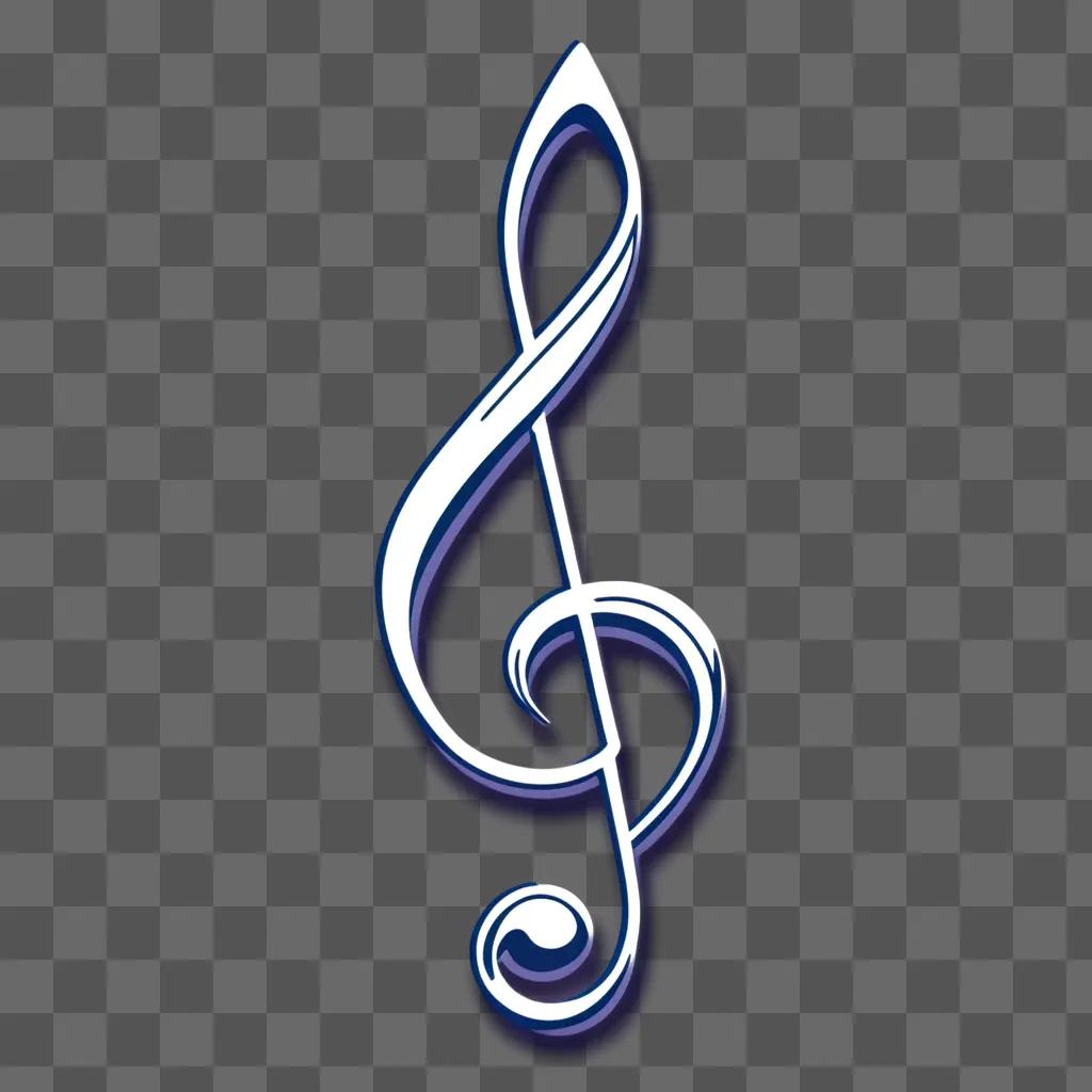 Music note clipart on a purple background