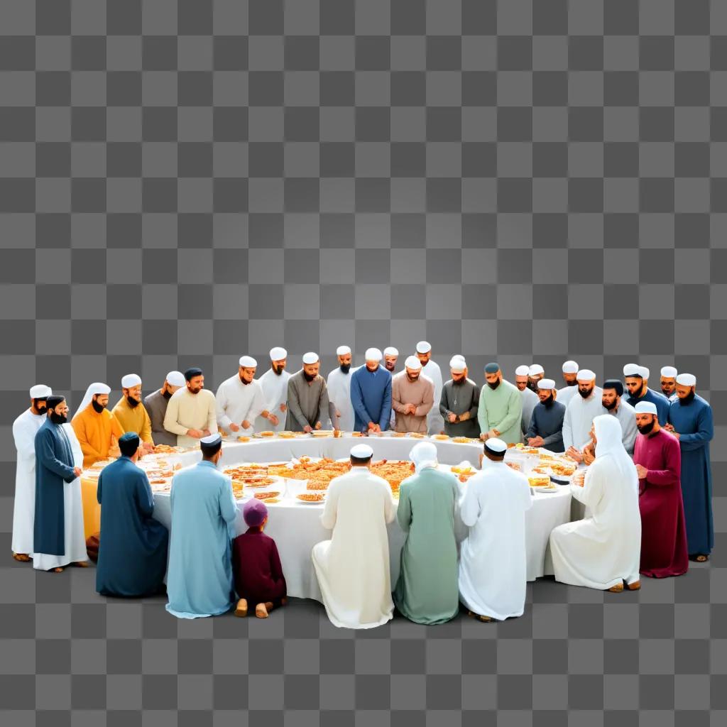 Muslims gather for a feast during Ramadan