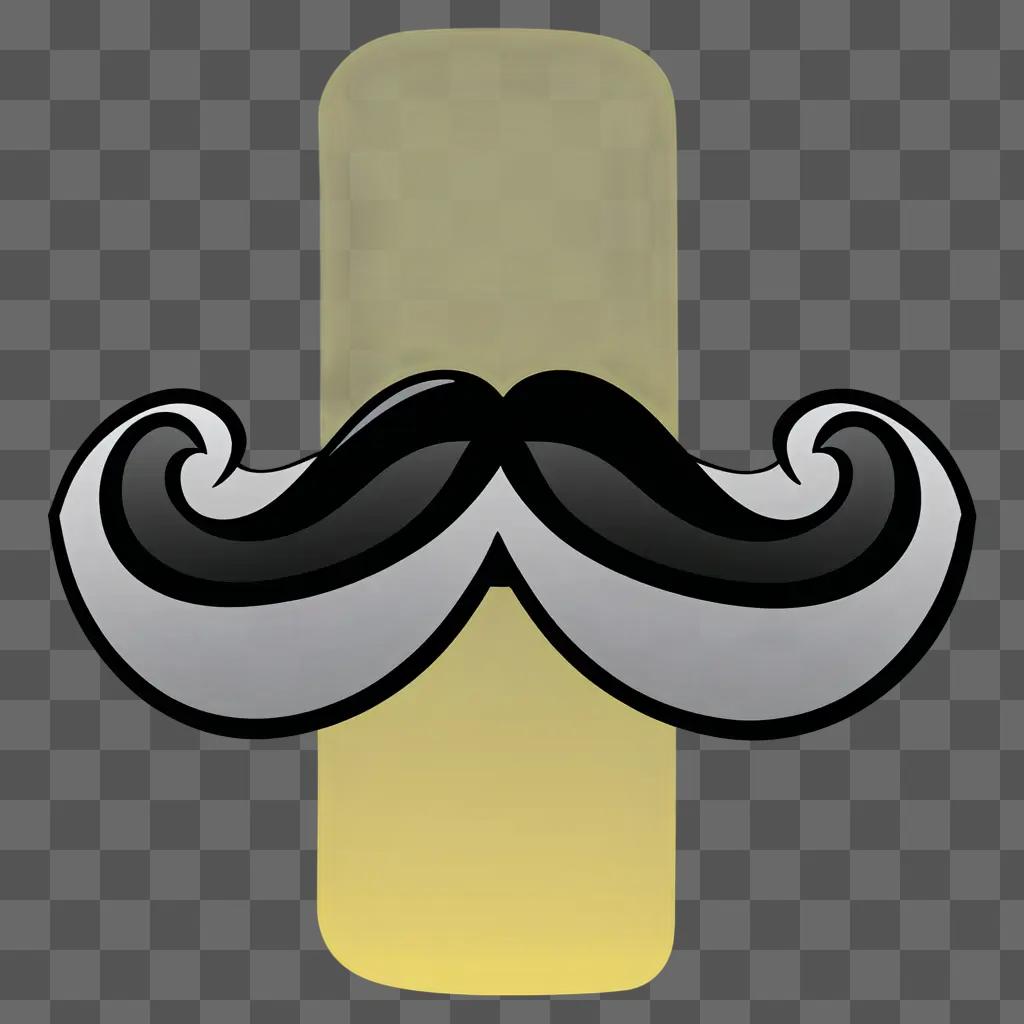 Mustache clipart on a yellow background