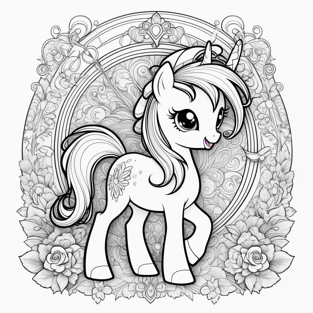 My Little Pony Coloring Page - A cute unicorn with a crown