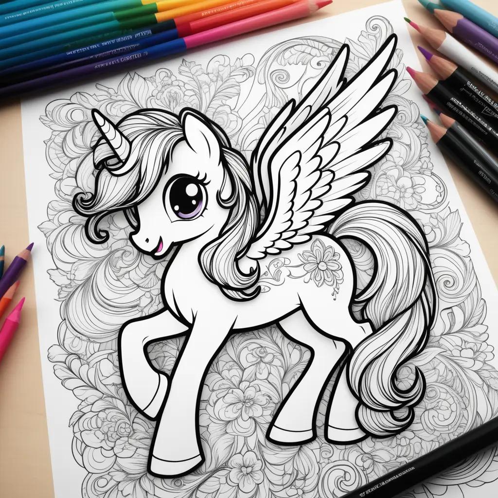 My Little Pony Coloring Page: Unicorn with Wings