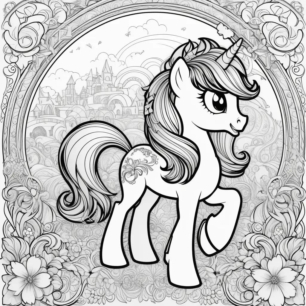 My Little Pony Coloring Page Featuring a Unicorn