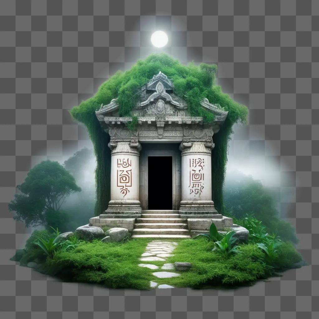 Mysterious temple under a green roof