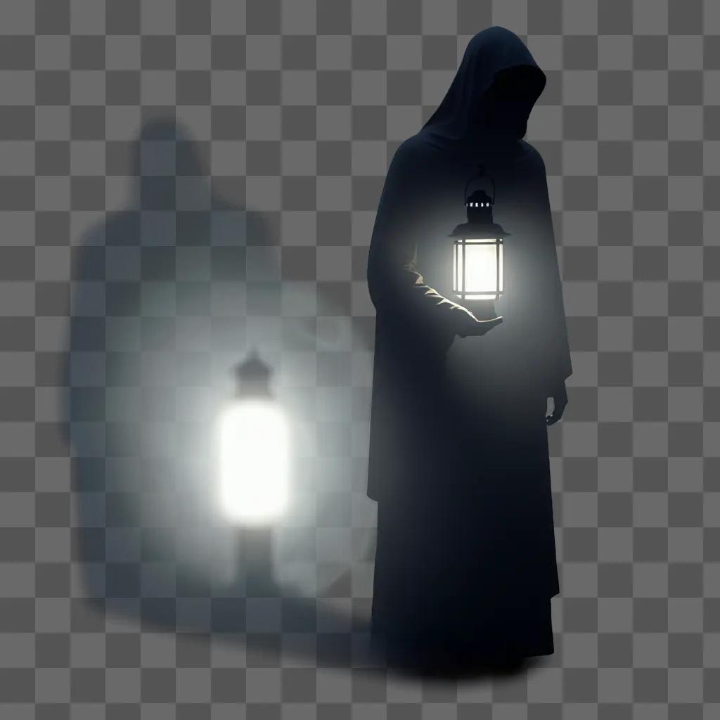 Mystery of the dark shadowy figure holding a lantern