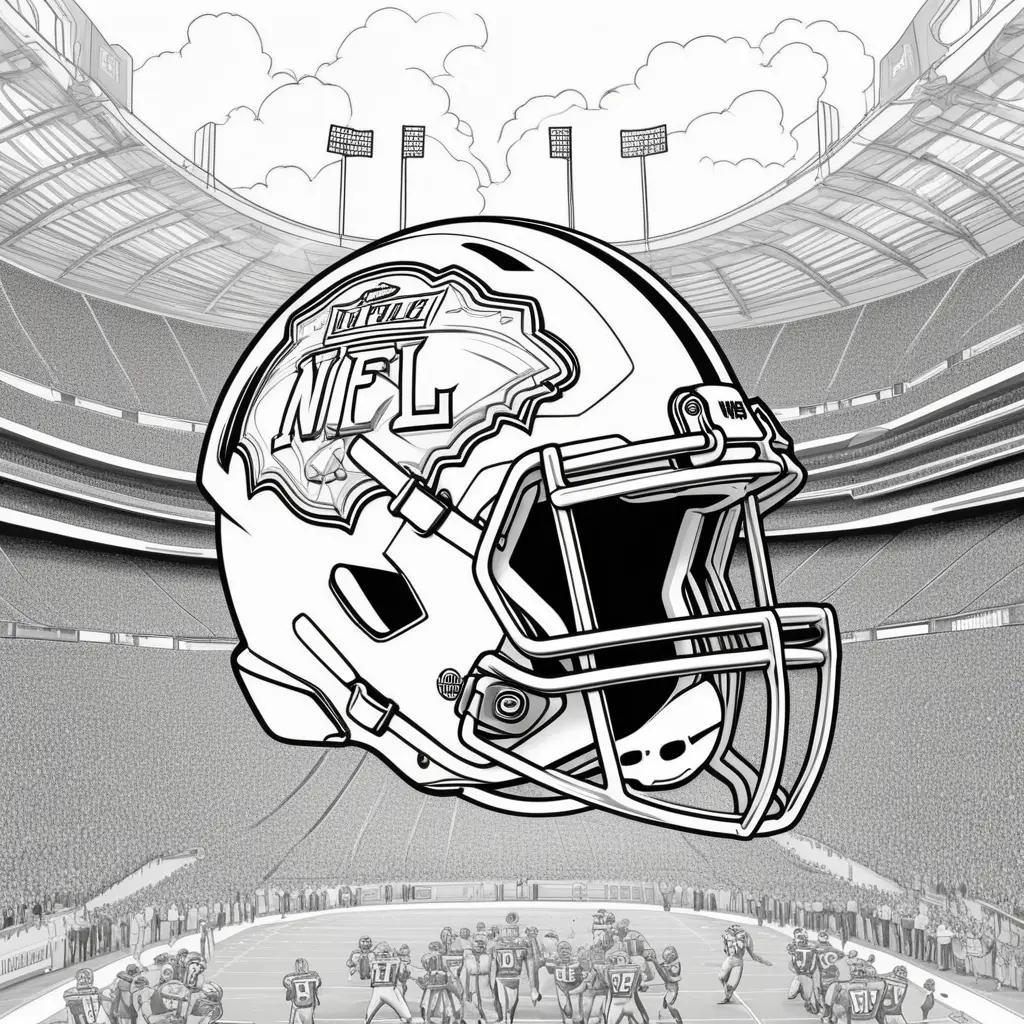 NFL football coloring pages with helmet and players