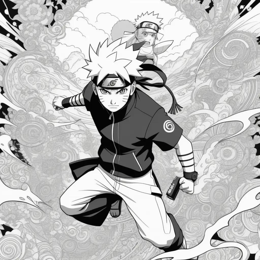 Naruto Coloring Pages in Black and White