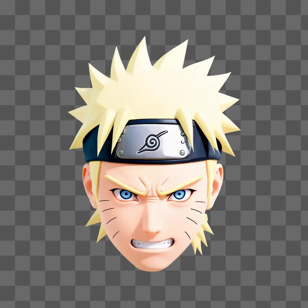 Naruto face with a blue eye and a black bandana