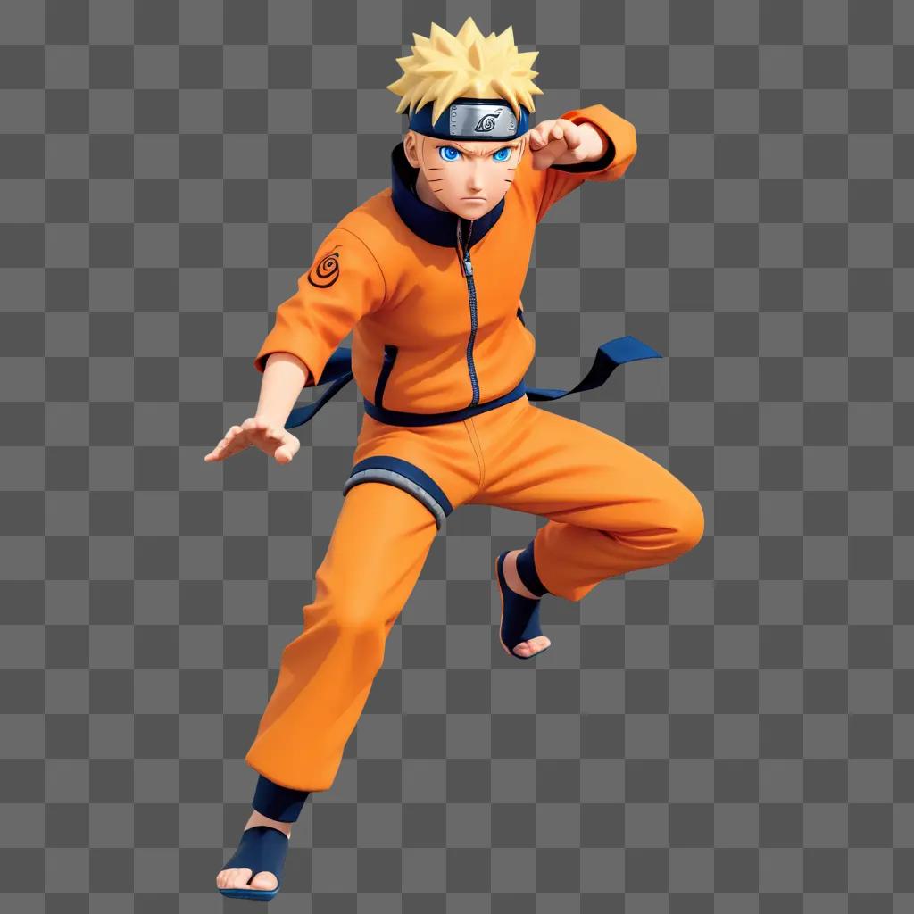 Naruto in a suit and mask with a blue face