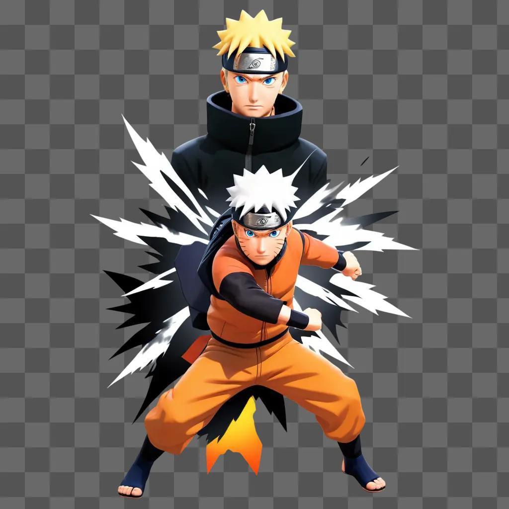 Naruto with his face lit up