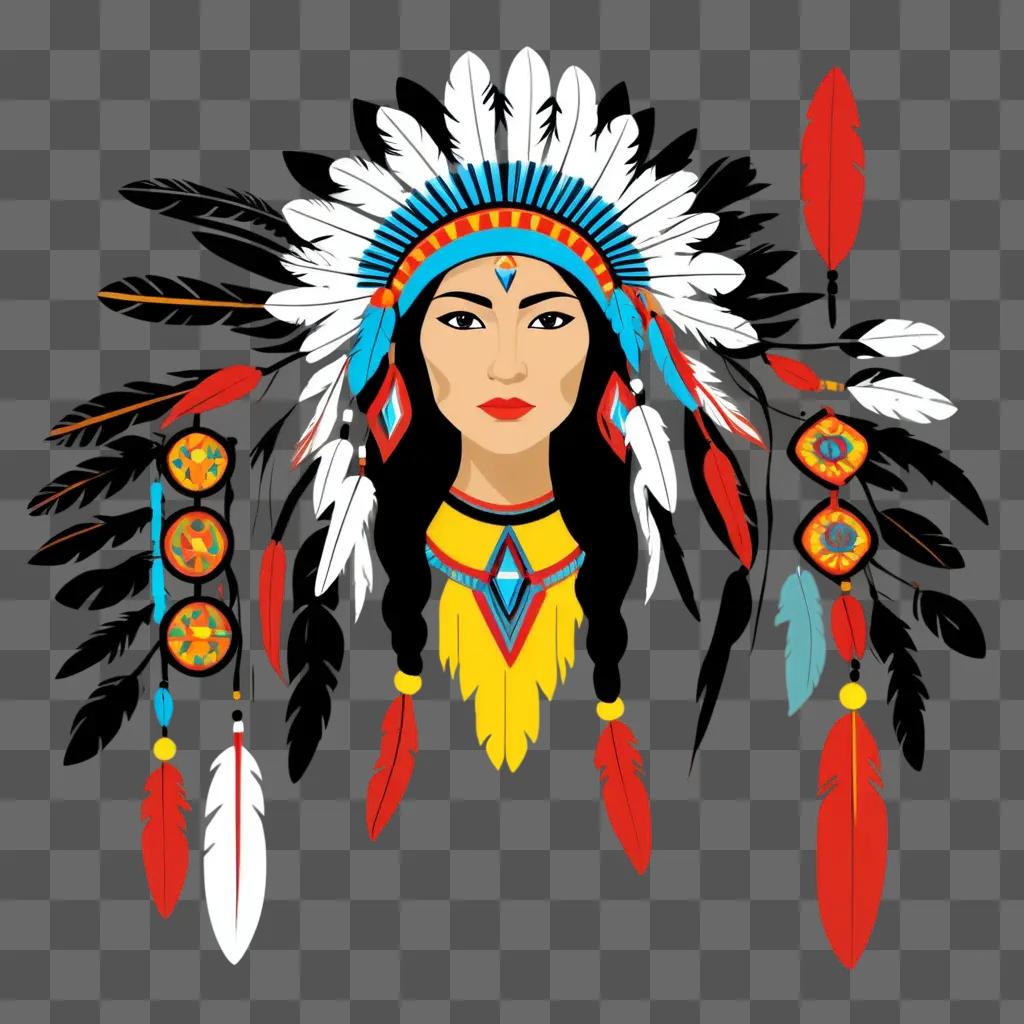 Native American Clipart - Cloth Head Dress