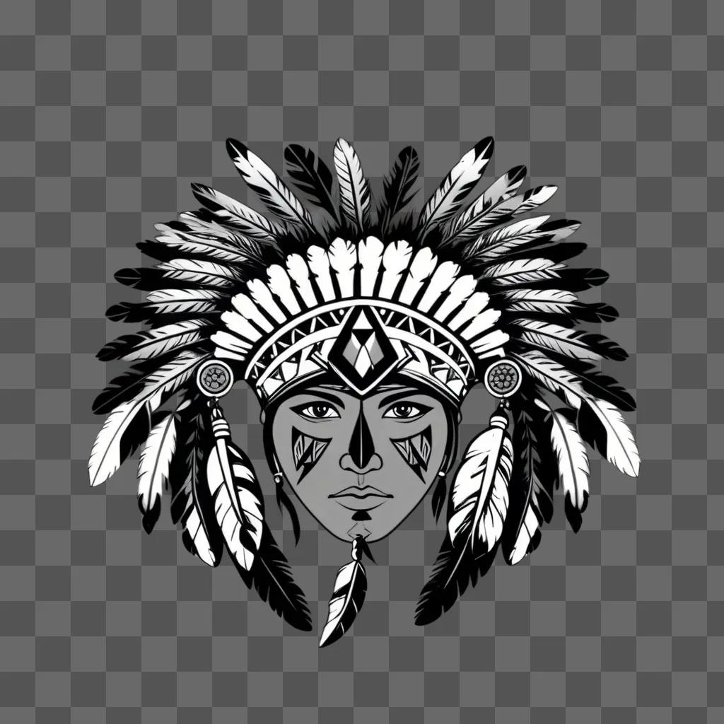 Native American headband and feather clipart