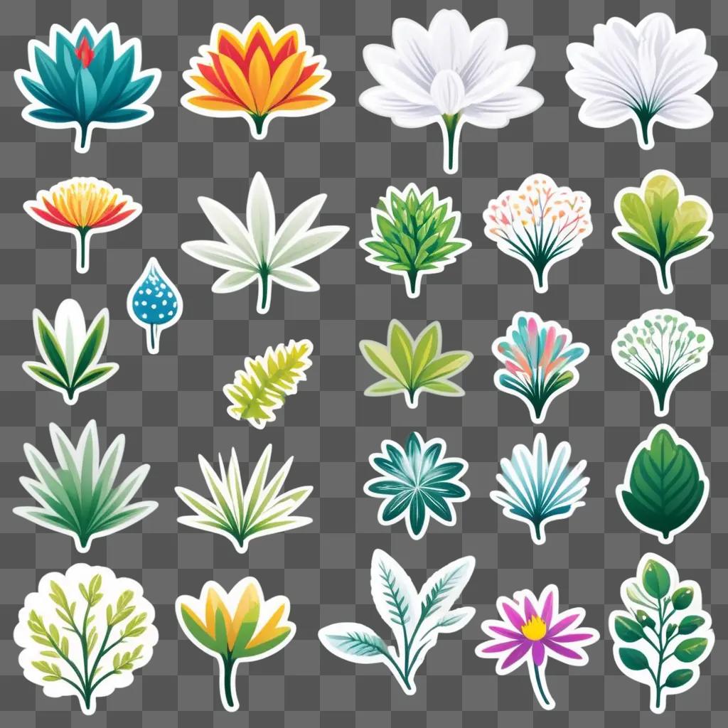 Nature Clipart: Fresh Flowers and Leaves