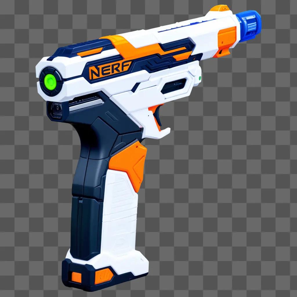 Nerf gun with a glowing light on the end