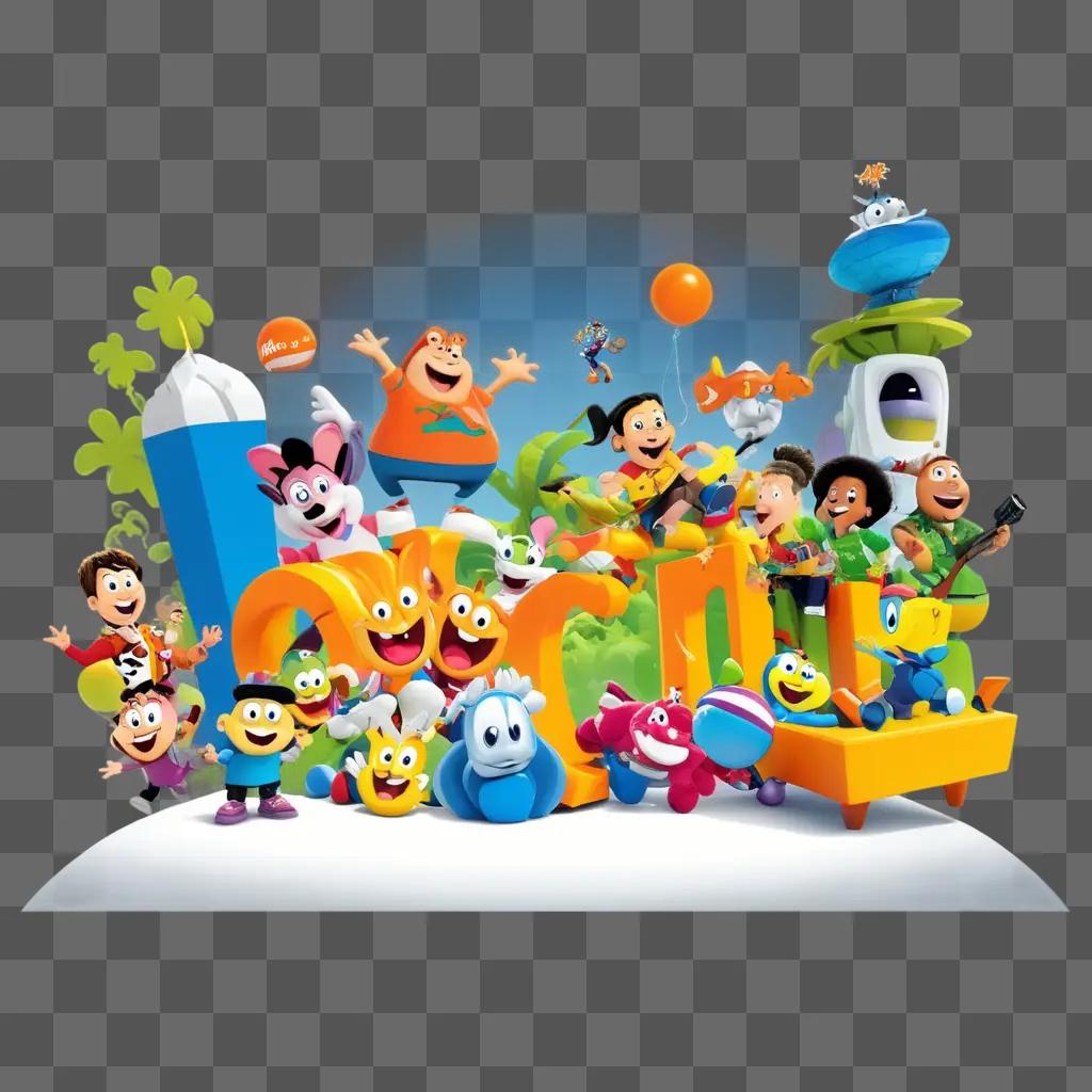 Nickelodeon characters in a colorful scene