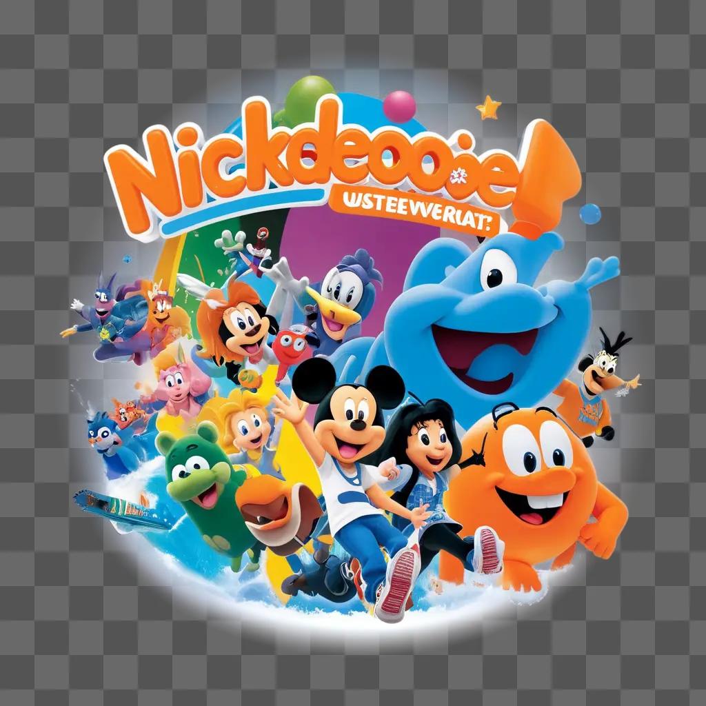 Nickelodeon characters in multicolored cartoon