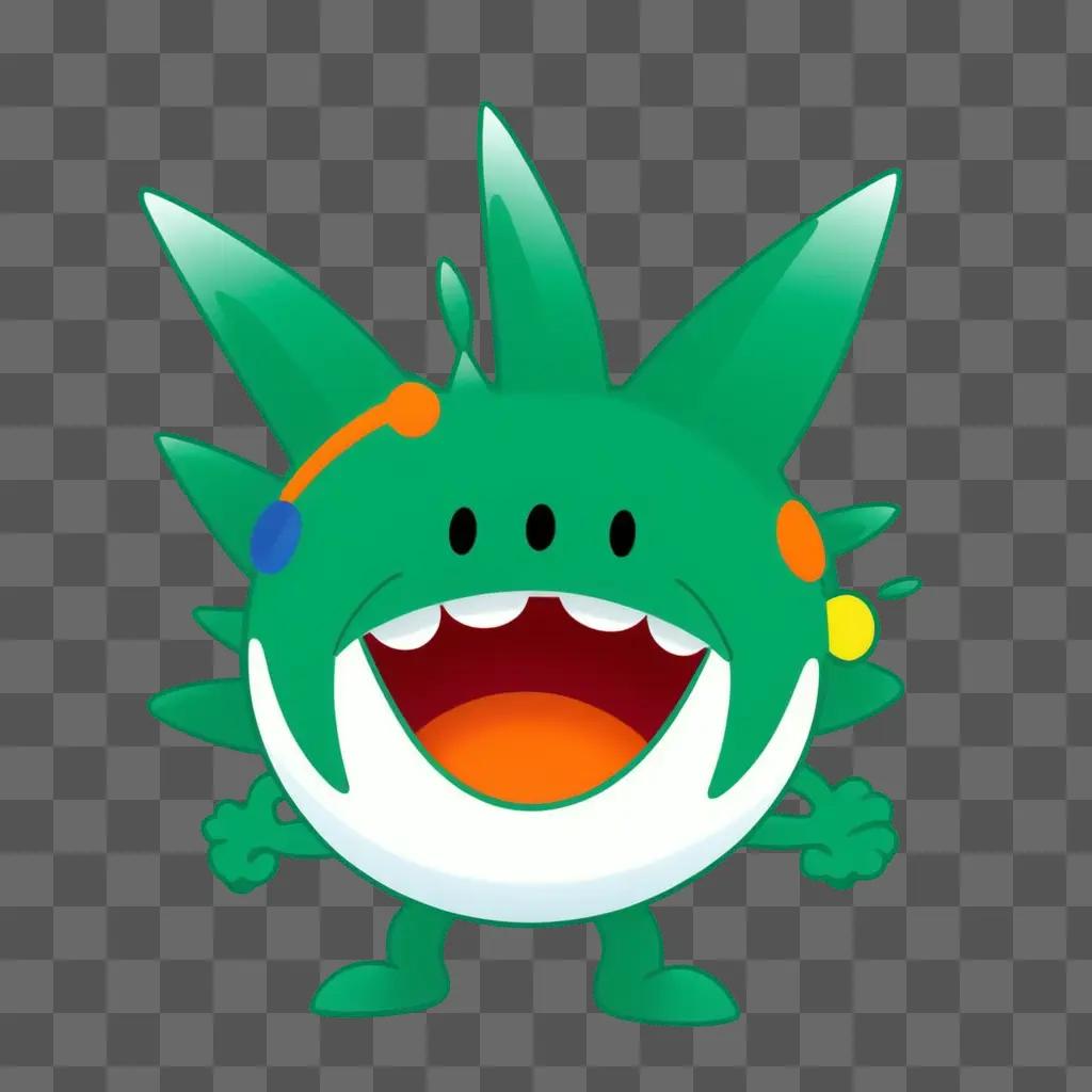 Nickelodeons monster character with a green face and orange hair