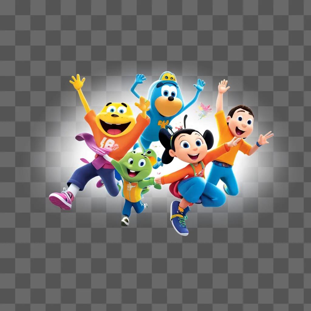 Nickelodeons popular animated characters jump for joy