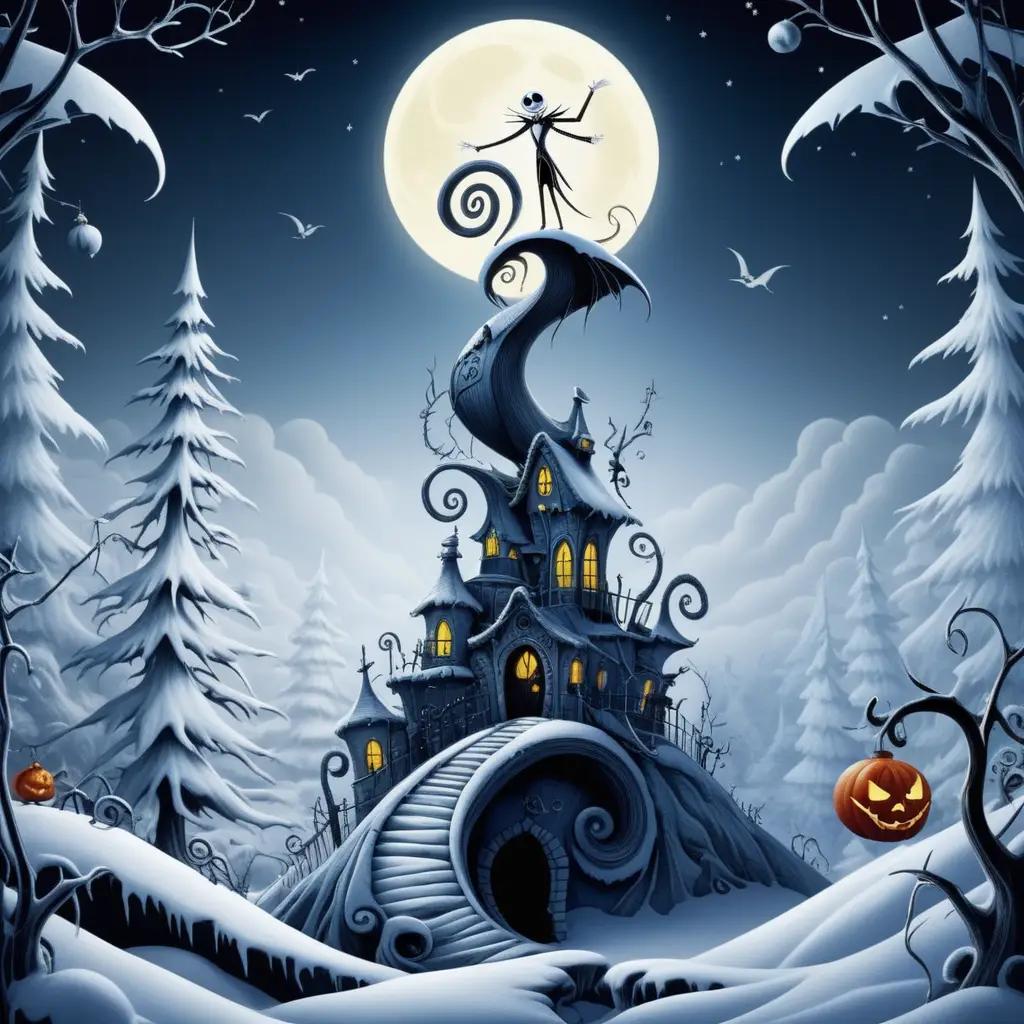 Nightmare Before Christmas Halloween Artwork with Jack Skellington