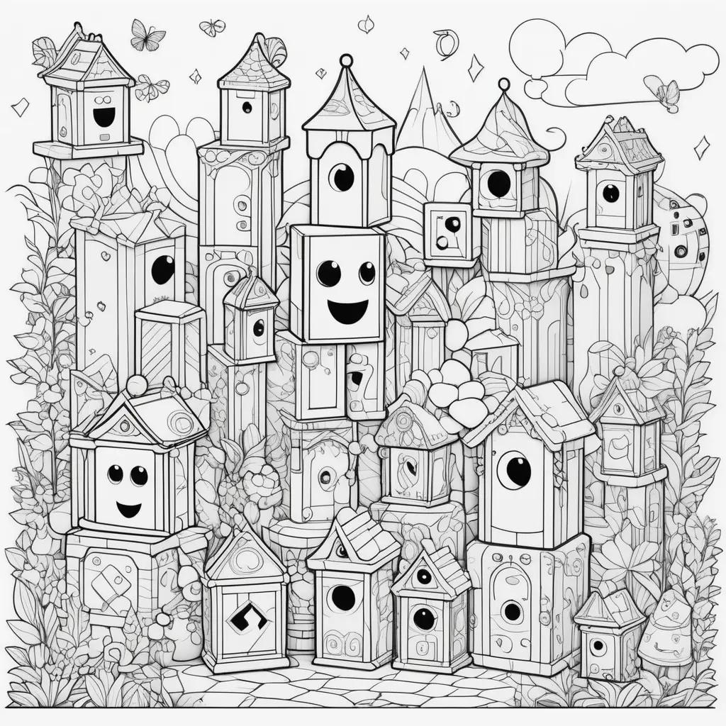 Number blocks coloring pages for kids