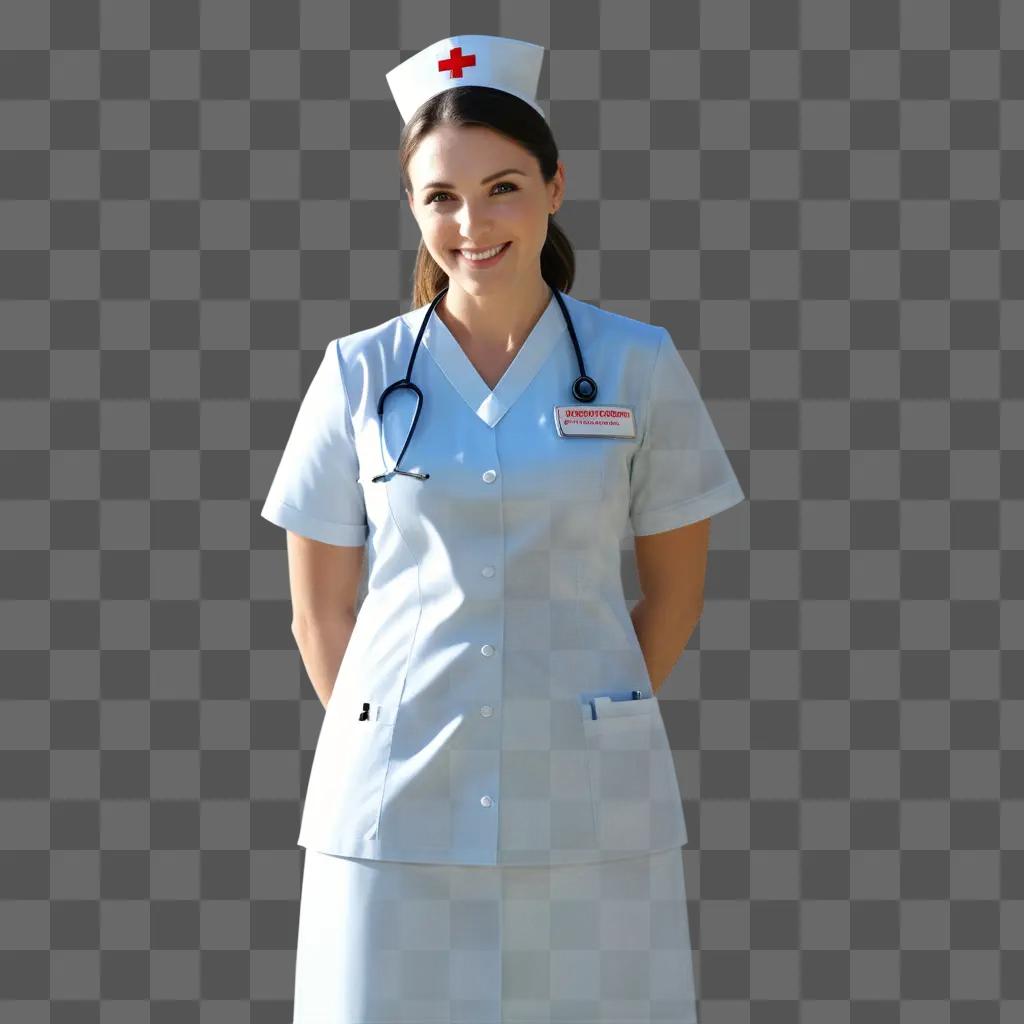 Nurse smiling for photo, transparent background