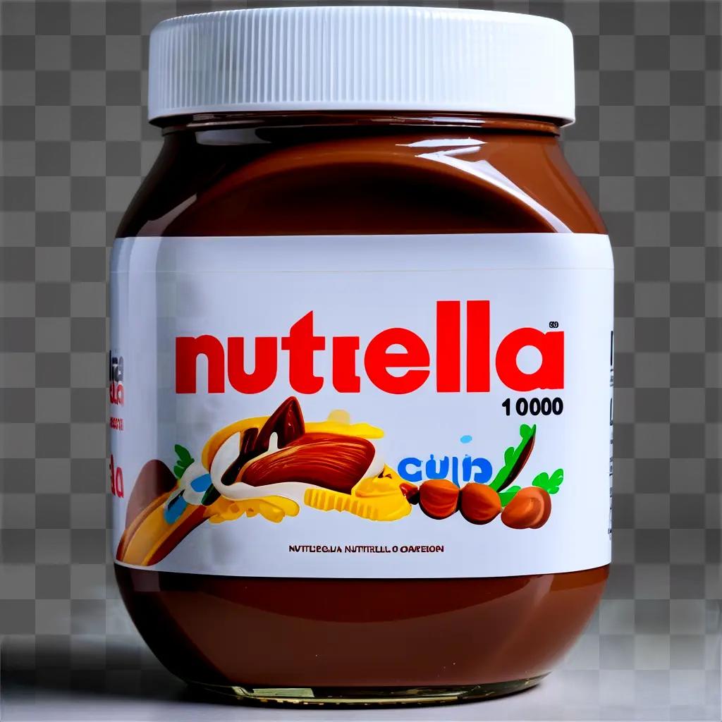 Nutella jar with a white lid