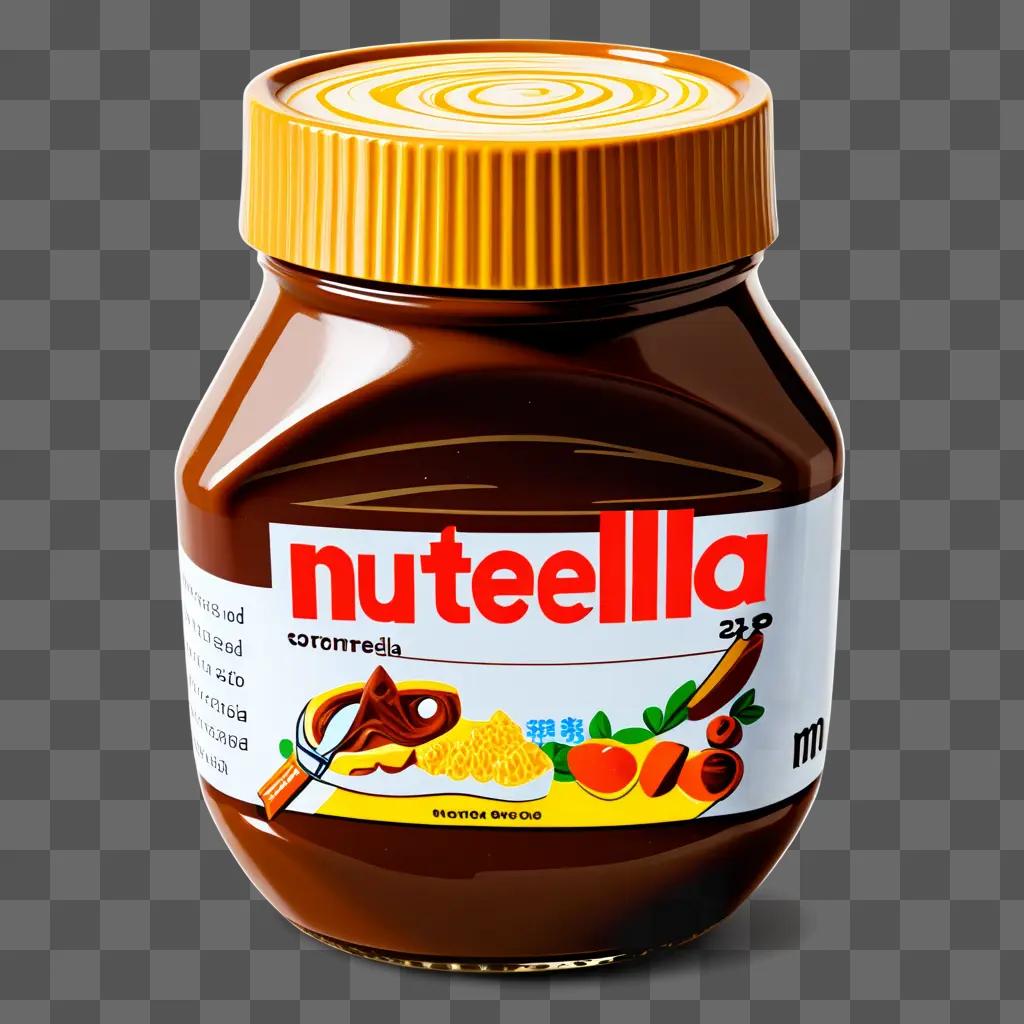 Nutella jar with a yellow label