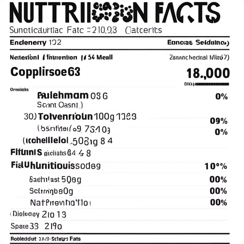 Nutrition Facts for Copsilose 63