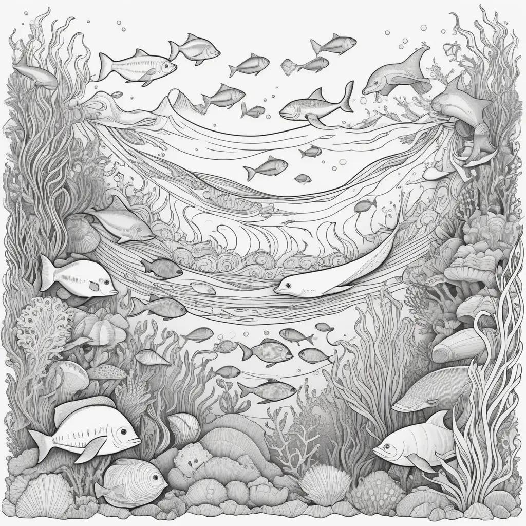 Ocean Animals Coloring Pages: A Sea Life Coloring Book