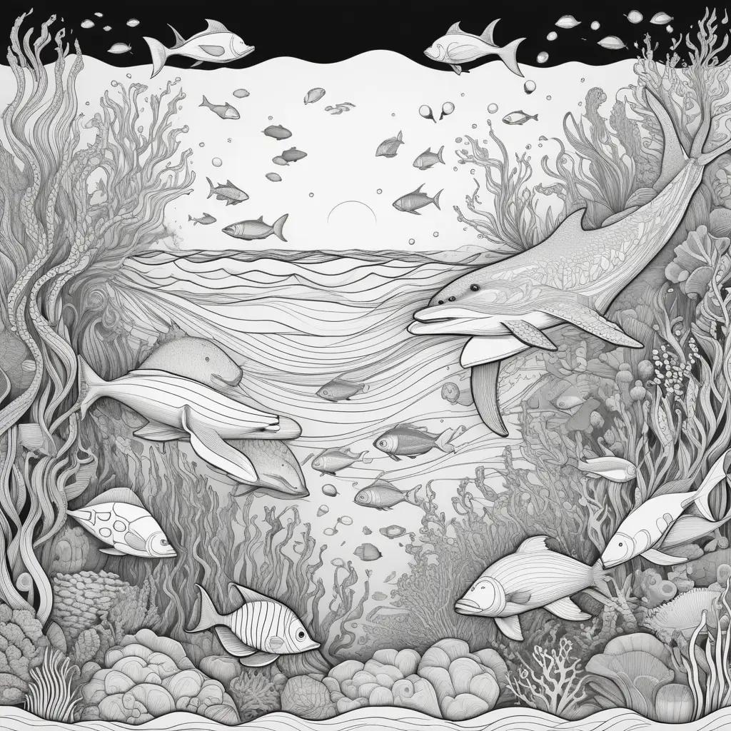 Ocean Animals Coloring Pages Show a Variety of Creatures