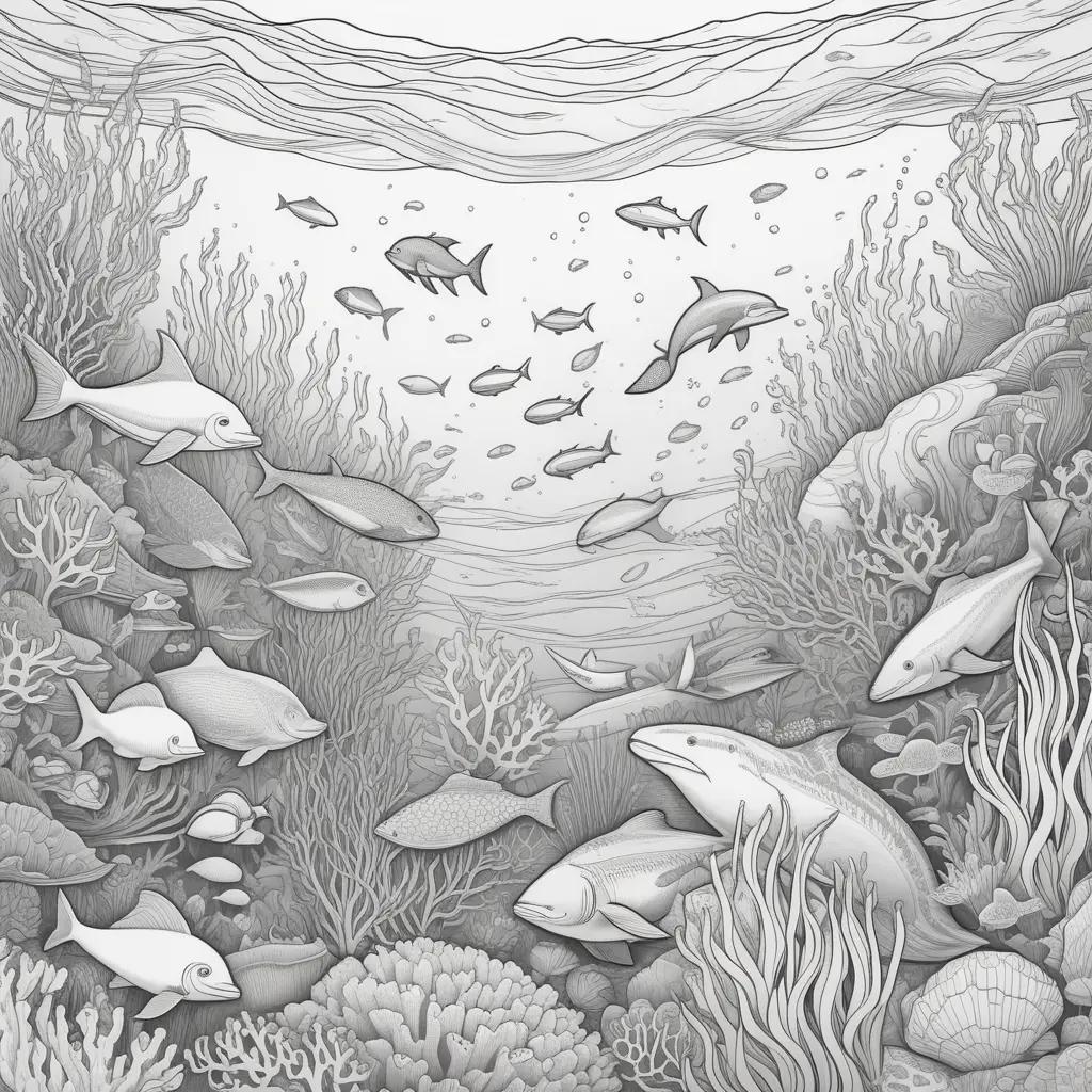 Ocean animals coloring pages for kids