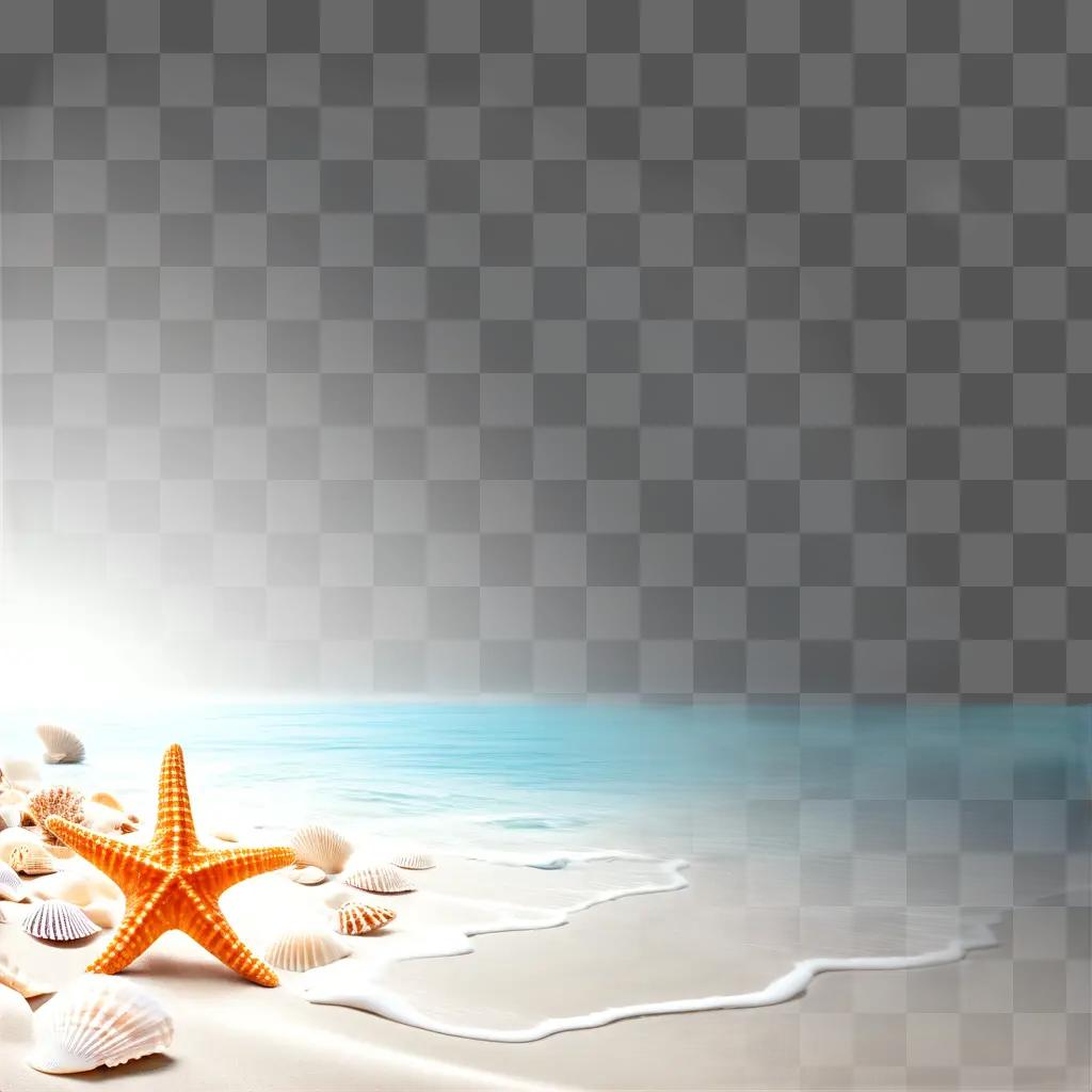 Ocean scene with starfish and shells