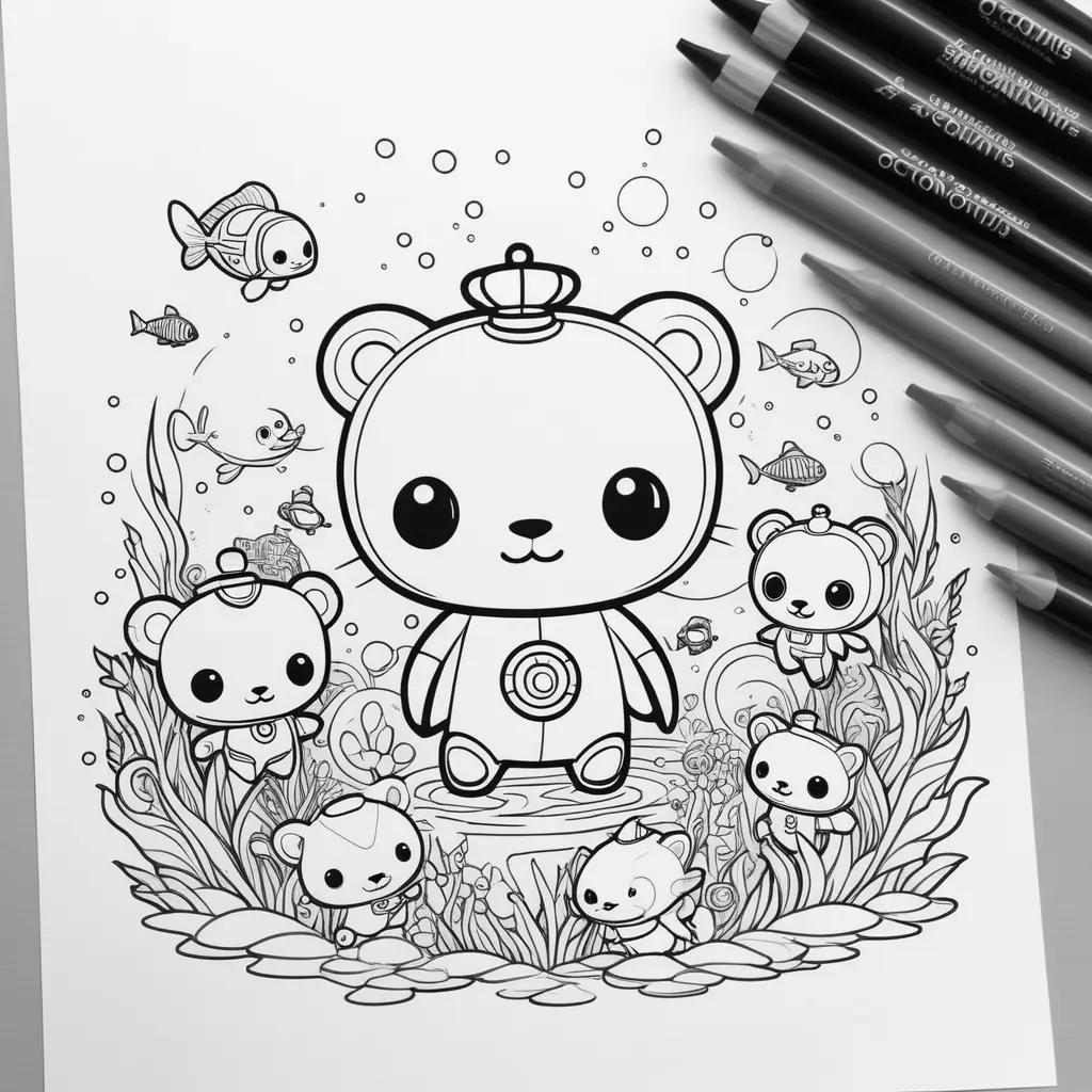 Octonauts ぬりえ:白黒の絵のコレクション