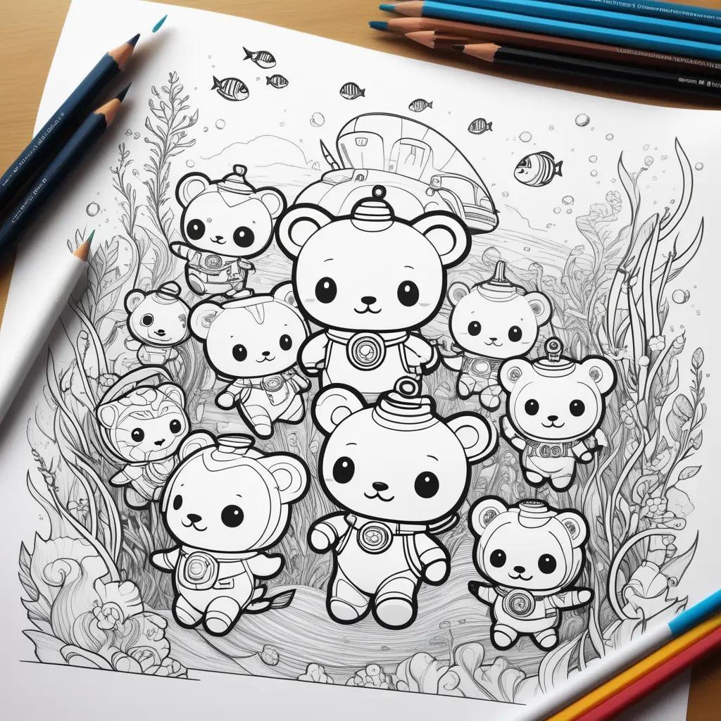 Octonauts 着色页：一系列可爱的章鱼主题设计