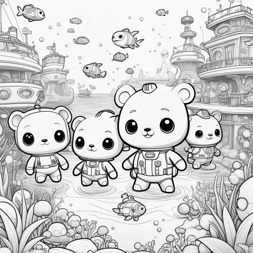 Octonauts Coloring Pages for Kids - Black and White