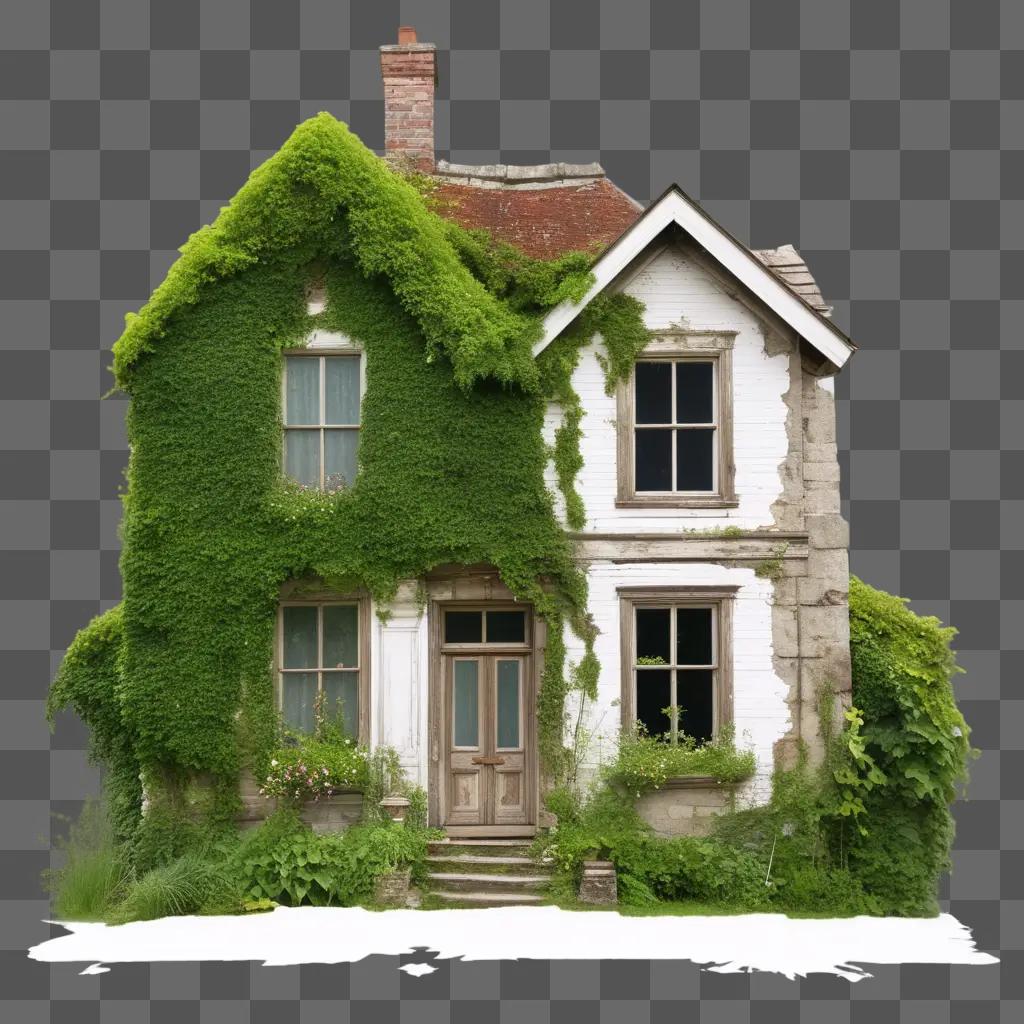 Old house with ivy and brick exterior