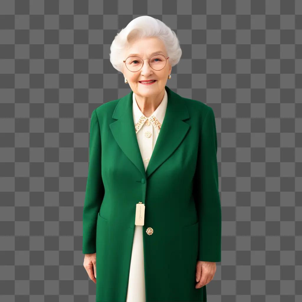 Old woman poses for a picture