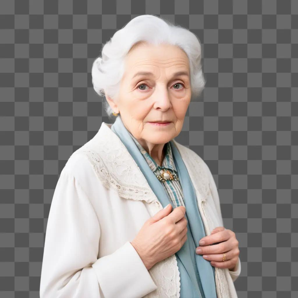 Old woman posing for picture