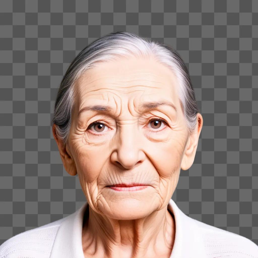 Old woman with wrinkles in face