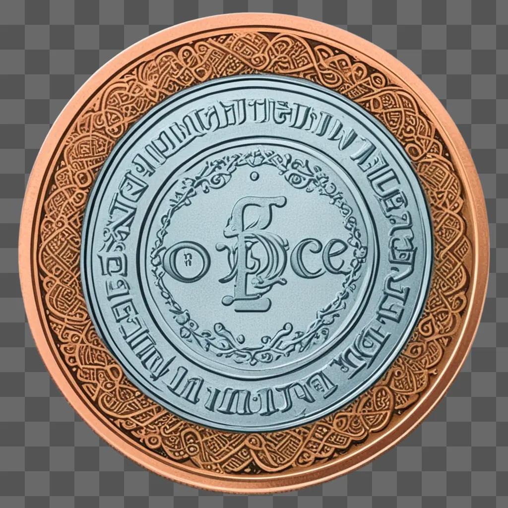 One pice coin with intricate design