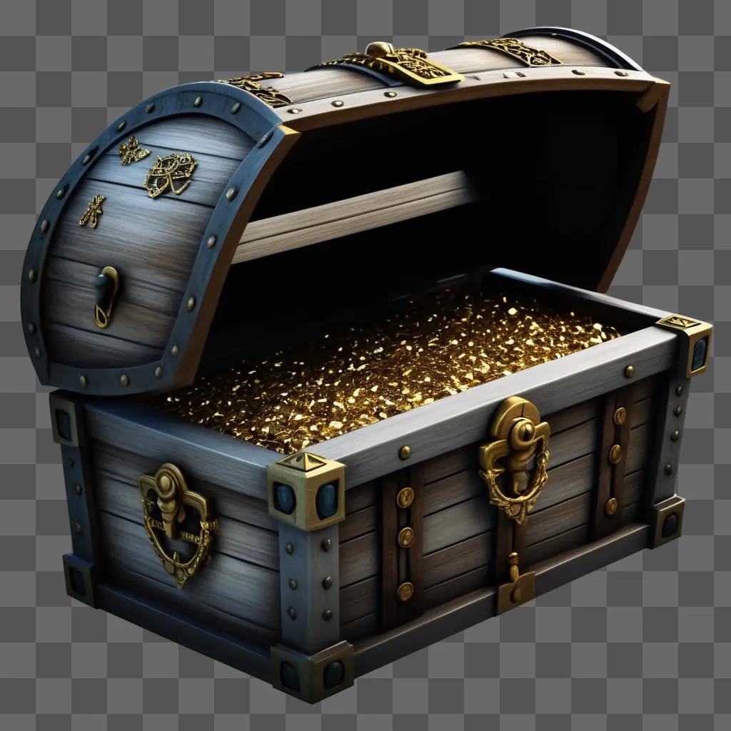 Open treasure chest with gold coins inside