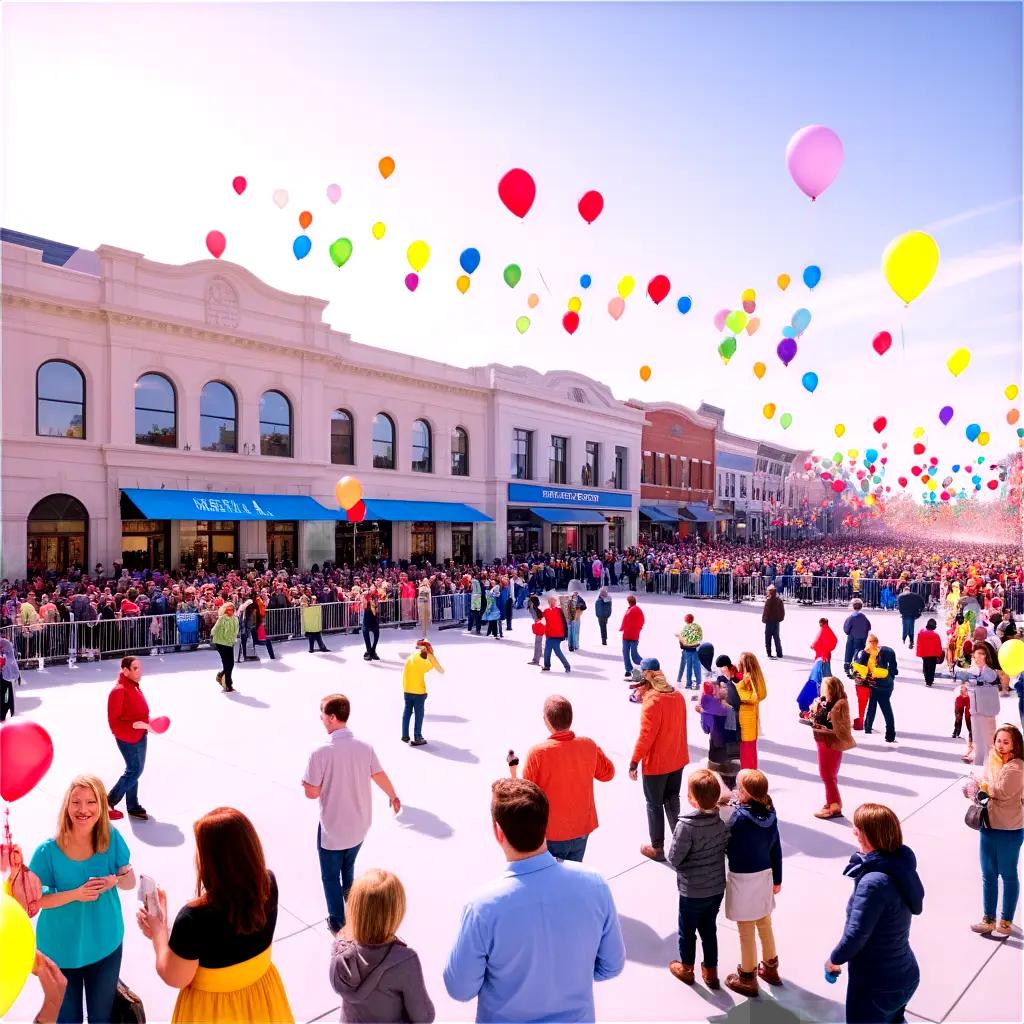 Opening day filled with balloons in the air