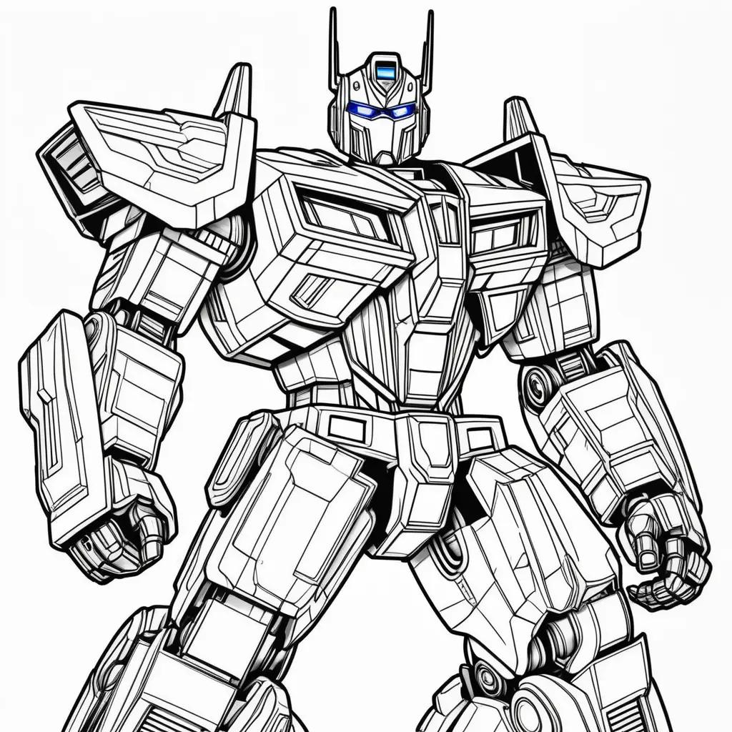 Optimus Prime Coloring Pages - A page with a robot character and blue eyes