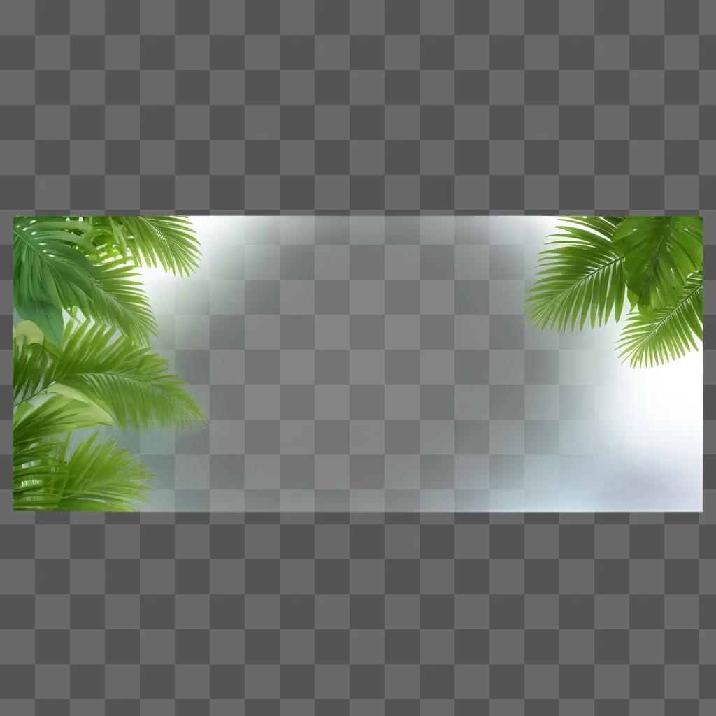 Outdoor tropical leafy image in a white rectangular frame