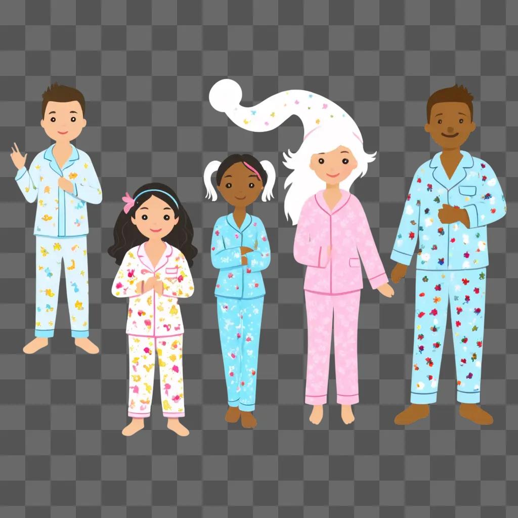 Pajama Day Clipart: Children in Pajamas