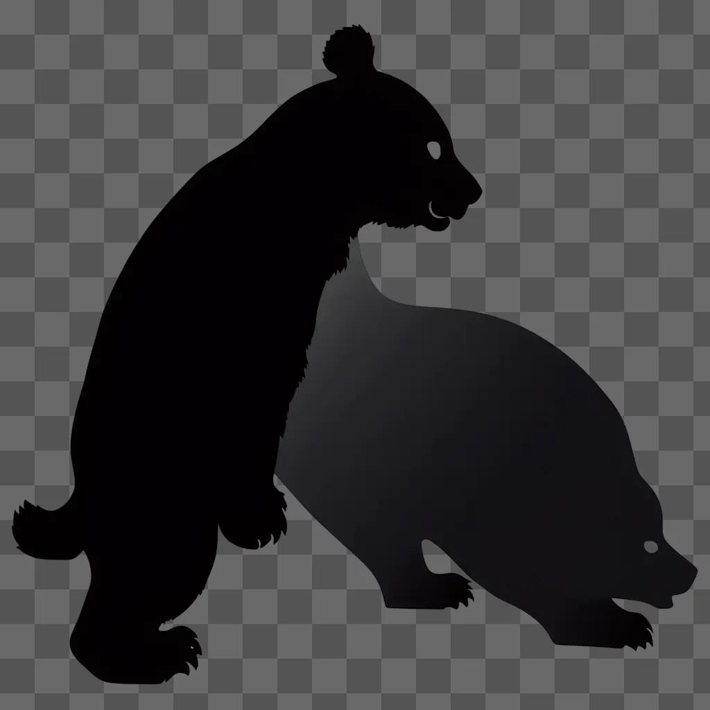 Panda silhouette against dark background