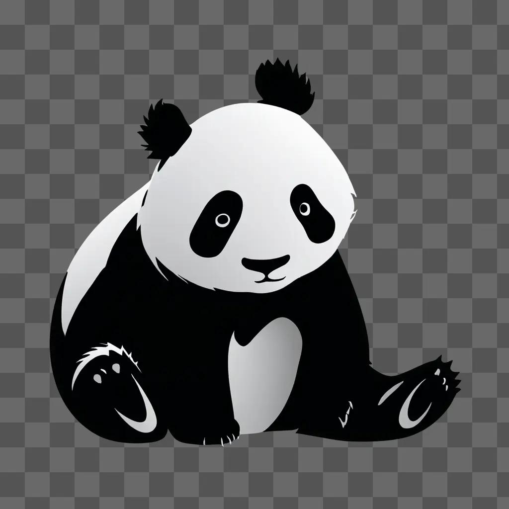 Panda silhouette sits on a dark background