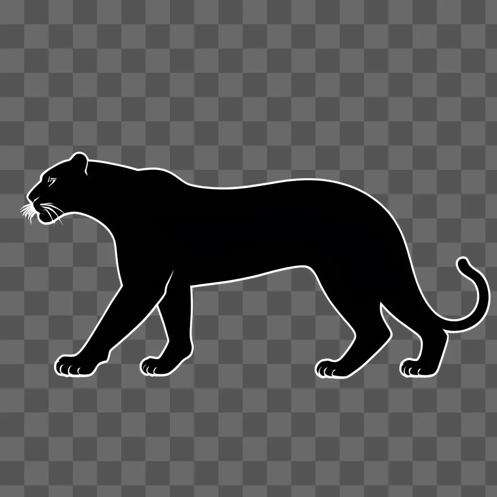 Panther silhouette against dark background